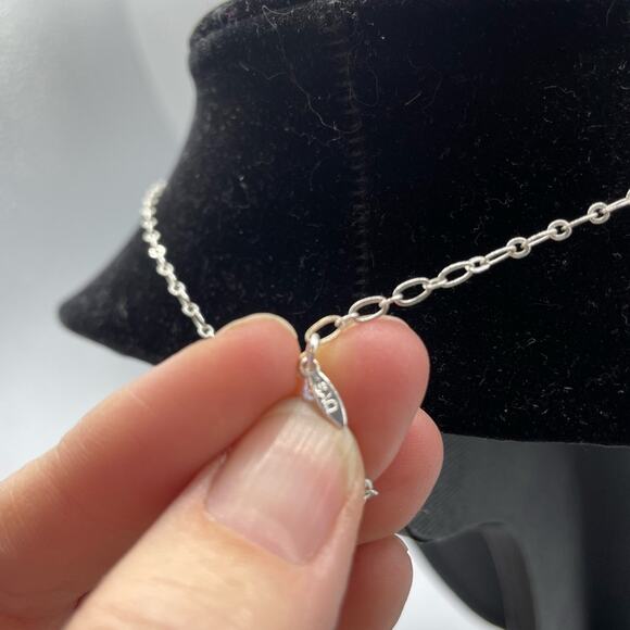 Silver Tone SAQ Tiered Oval Necklace - Picture 4 of 5